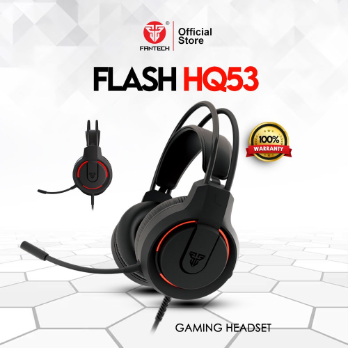 FANTECH HQ53 FLASH LIGHTWEIGHT RED/WHITE ACCENT LIGHTING GAMING HEADSET